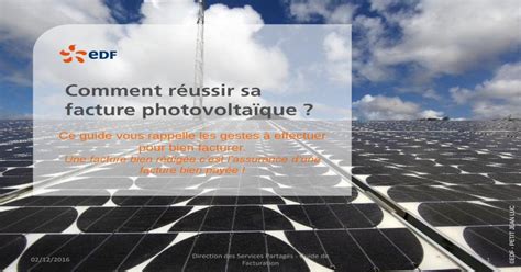 Comment réussir sa facture photovoltaïque .